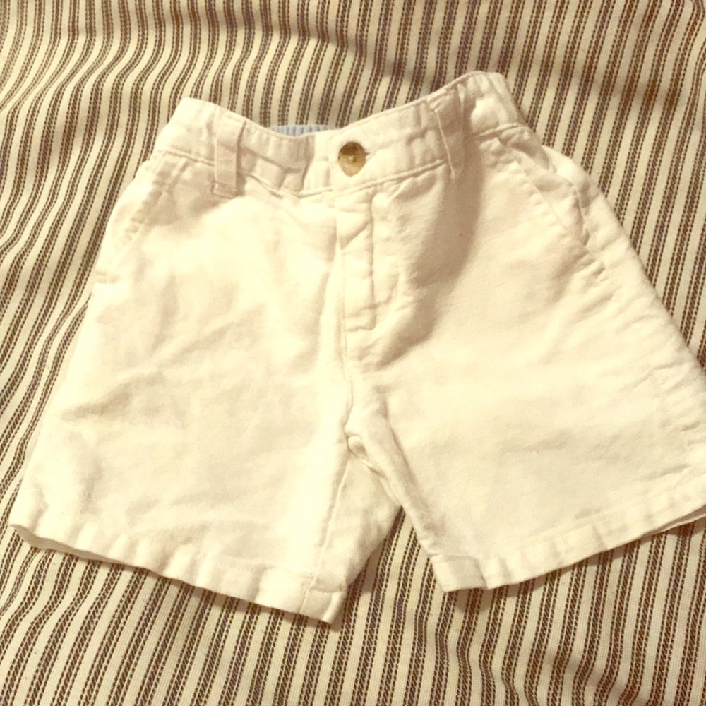 JANIE & JACK white linen shorts